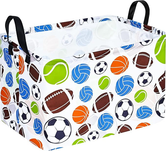Rec Balls Print Box Hamper Storage Basket Collapsible Organizer Bin Gift Shelf Baskets for Home and Kitchen Storage