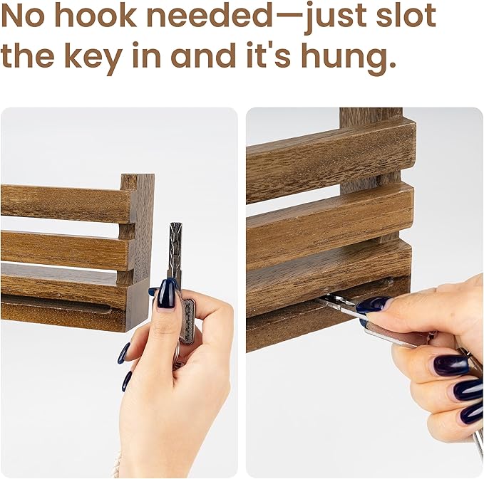 AELS Solid Walnut Wall Mounted Key Holder with Acrylic Vase & Mail Organizer, Wooden Entryway Key Rack with 5.9" Test Tube Vase, Decorative Key Hanger with Slot for Keys and Letters, Brown, Gift Idea