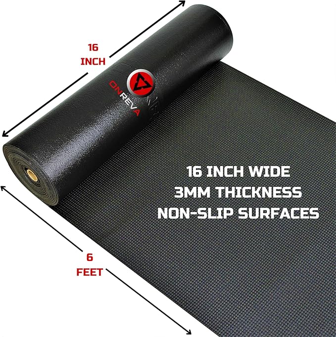 ONREVA Tool Box Liner 16 inch wide x 6 ft Large, Thick Heavy Duty Toolbox Drawer Liners, Rolling Tool Chest Foam Mat, Shelf Rubber Mat, Black Non-slip Organizer Pad for Cabinet, Workbench