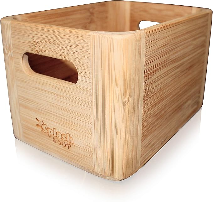 Bamboo Organizer, Bathroom Cosmetic Counter Storage, Picnic Condiment, Kitchen Pantry Box, Grill Utensil Spice Holder