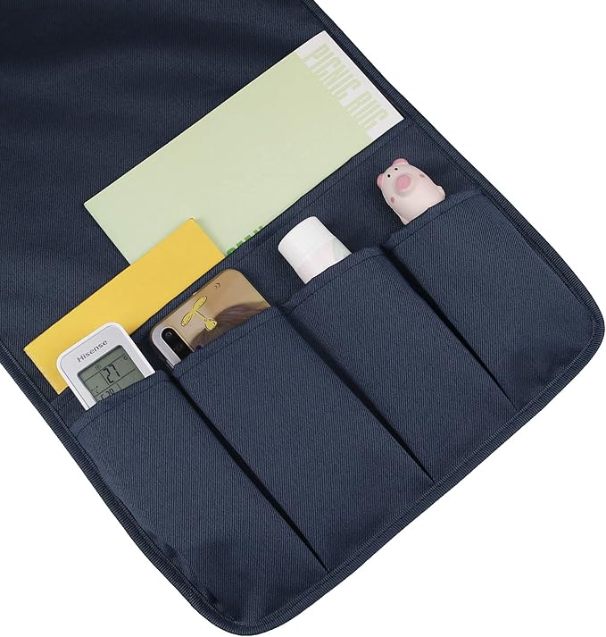 MDSTOP 5 Pockets Remote Control Holder, Magazine Rack, Space Saver Organizer, Draped Over Sofa, Couch, Recliner Armrest