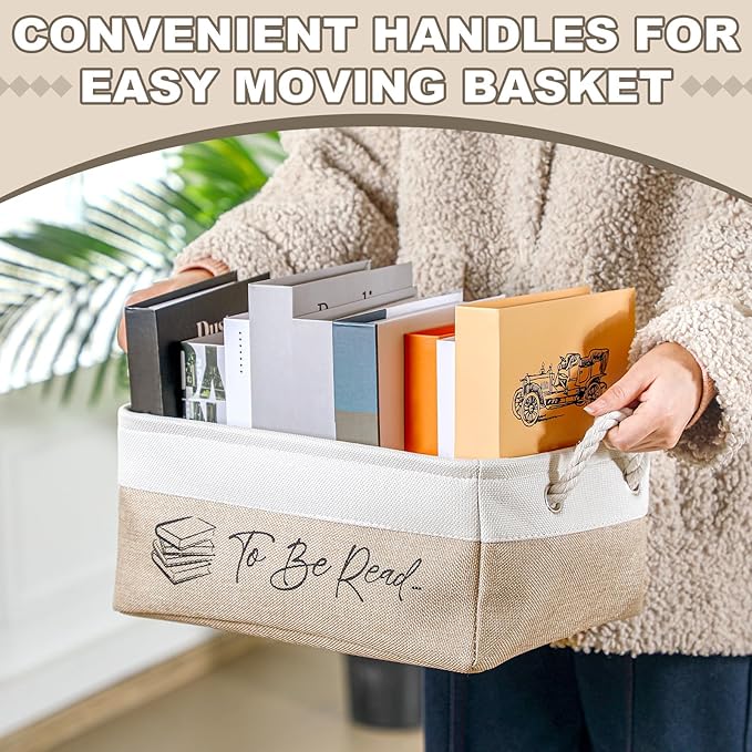 Marsui Book Lover Gifts TBR Book Storage Basket to Be Read List Storage Bin Bookish Accessories Bookworm Gift for Club Members Student Teacher Reading Accessories