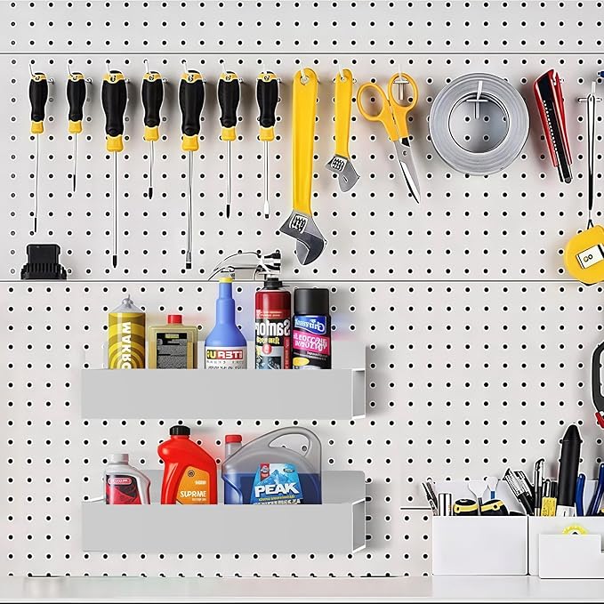 Magnetic Spice Rack Organizer for Fridge Seasoning Organizer for Kitchen storage with Screw Magnetic Shelf with Hook for Refrigerator and Oven (6pack-Grey)
