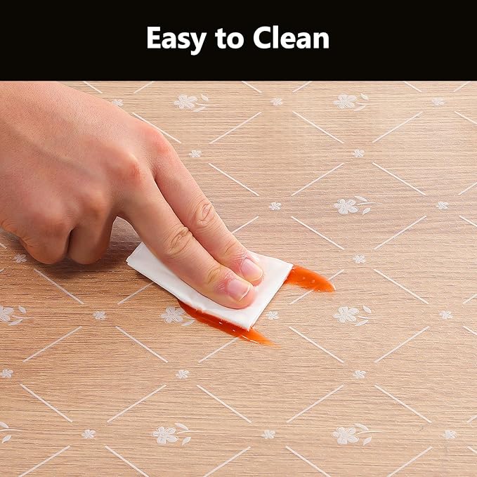 INNOLITES Kitchen Cabinet Shelf Liner, Non-Adhesive Refrigerator & Drawer Liner, Waterproof EVA with Floral, Easy to Clean & BPA-Free (White Daisy, 23.6" x 360")