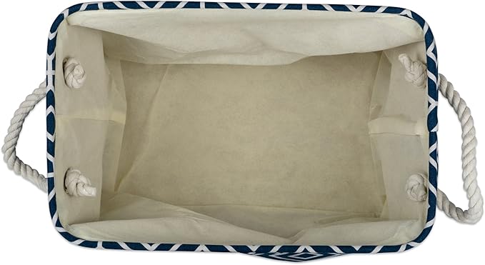 DII Collapsible Polyester Storage Bin, Stained Glass, Navy, Large Rectangle