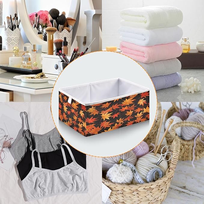Bolaz Yellow Maple Closet Organizers Storage Cubes Storage Bins Shelf Baskets Containers for Home Room Office,Square