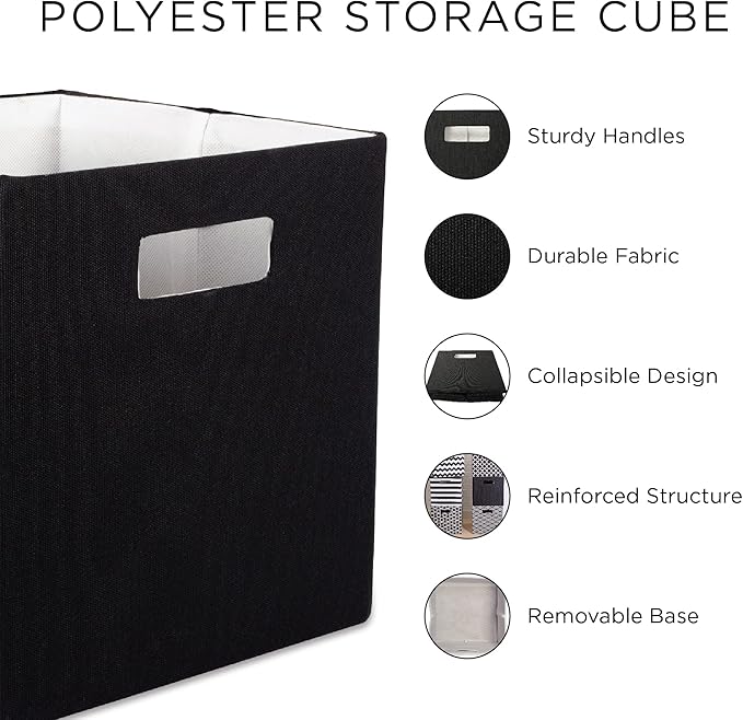 DII Poly-Cube Storage Collection Hard Sided, Collapsible Solid, Large, Teal