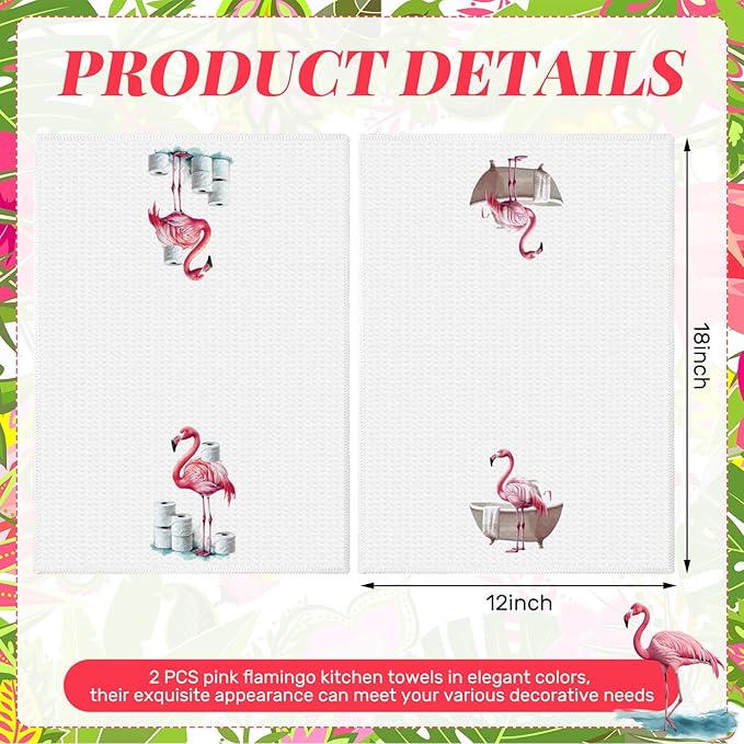 4 Pcs Flamingo Soap Dispenser Bathroom Accessories Soap Dispenser Lotion Pump and Flamingo Hand Towels with Gift Box Set for Home Bath Kitchen Decoration