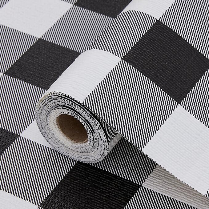Coavas Extra Grip Thickened Shelf and Drawer Liner - Non-Adhesive Non-Slip Waterproof Mats for Kitchen Cabinets, Drawers, Shelves, Dresser & Cupboard, Easy Cut DIY (Black Stripe, 12IN x 30FT)