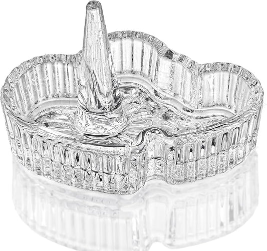 H&D HYALINE & DORA Crystal Heart Ring Holder Engagement Wedding Ring Holder For Jewelry, Christmas Birthday Gifts for Women,Her,Best Friend