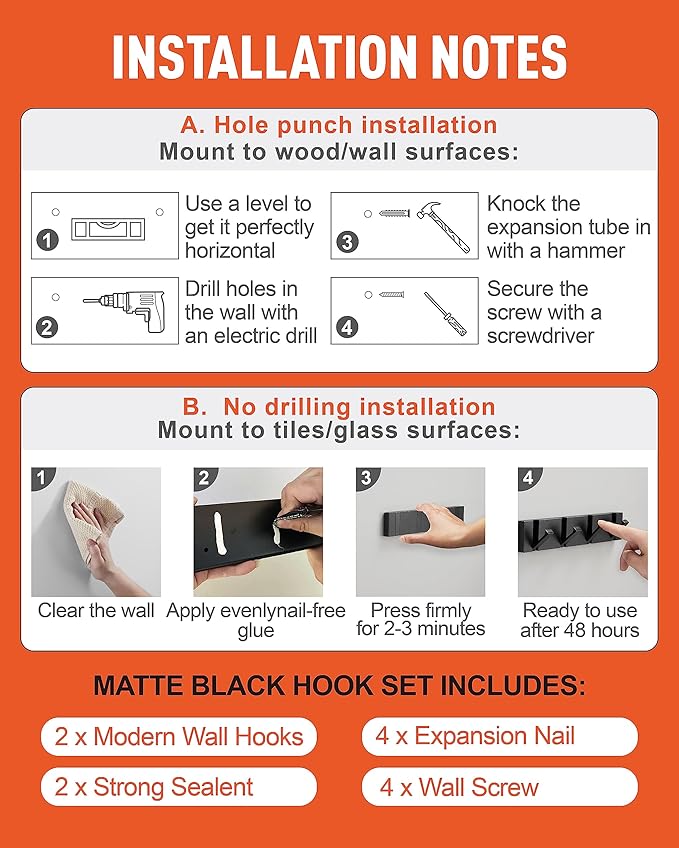 2 Pack，Elegant Black Waterproof Wall Hooks, Foldable Towel Hooks for Bathrooms - Stylish Coat Hooks Wall Mounted - Ideal for Bathroom, Kitchen, Balcony Décor - Space-Saving Storage Solution