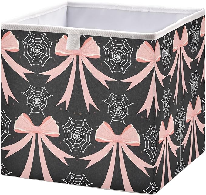 Bolaz Web Bow Pattern Closet Organizers Storage Cubes Storage Bins Shelf Baskets Containers for Home Room Office,Rectangle