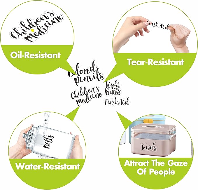 Hebayy 318 PCS Laundry Room & Linen Closet Organization Labels，No Stain Removal, Water/Oil Resistant Stickers for Home Office, Bathroom and The Beauty Organization.