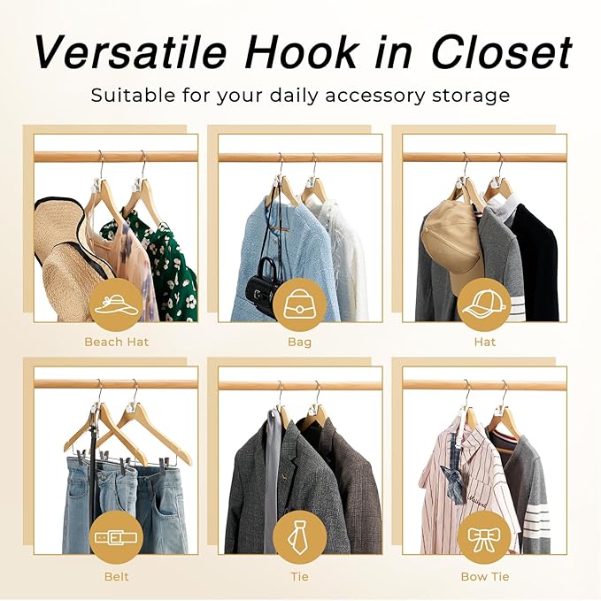 HOUSE DAY Space Saving Hangers 100 Pack, Clothes Hanger Connector Hooks, Heavy Duty Closet Space Saver, Small Space Solutions, Cascading Dorm Room Closet Organizer and Storage - White