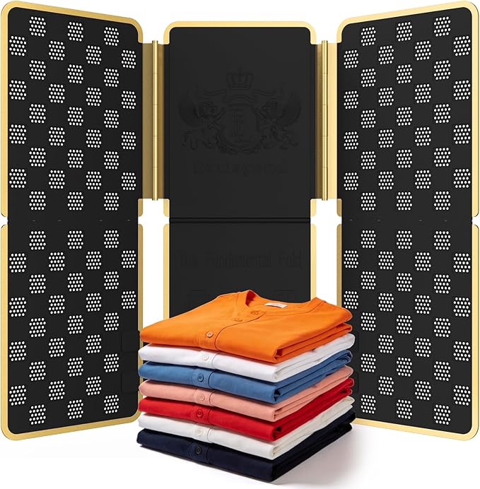 BoxLegend Shirt Folder V7 Metal for Wear Resistance Clothes Folding Board Storage Tshirt Folder Board Metal Edging and Joints Laundry Folding Board Black