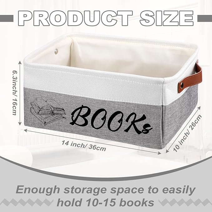 Marsui Book Lover Gifts Books themed Storage Basket Storage Bin Bookish Accessories Bookworm Gift for Club Members Student Teacher Reading Accessories