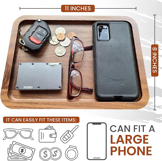 Virginia Boys Kitchens Valet Tray for Men - Made in USA - Jewelry Tray for Entryway - Great Tray for nightstand or desks (2)