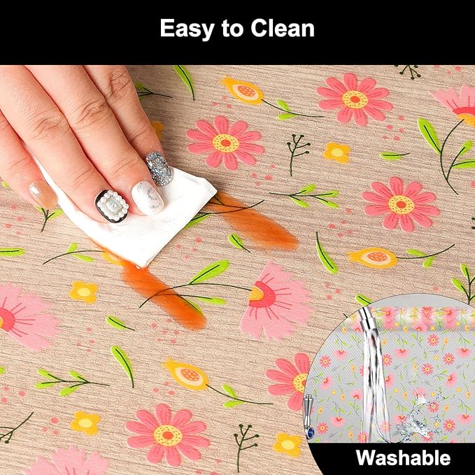 Cooyes Shelf Liner – Premium Non-Adhesive Cabinet & Drawer Liner for Kitchen – Waterproof Shelf Paper with Modern Pattern – Durable EVA Cabinet Mat – Easy to Cut （12" W x 360" L）