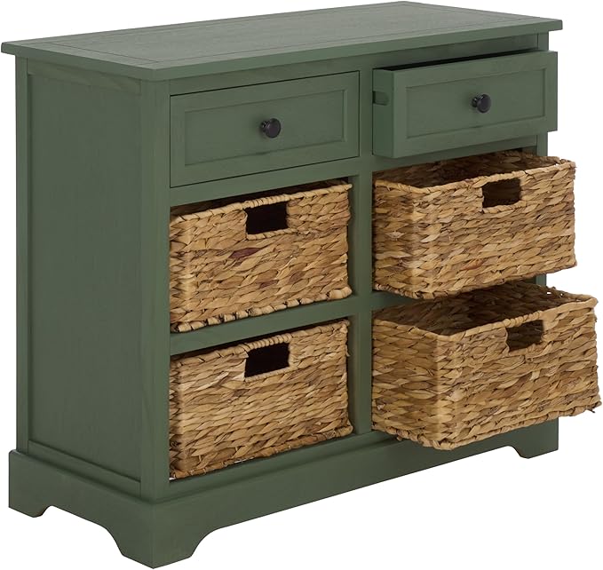 SAFAVIEH Home Collection â Herman Storage Unit, 2-Drawer 4-Basket Mixed-Material Organizer, Fully Assembled (AMH5702L)