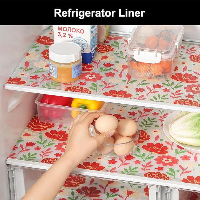Cooyes Shelf Liner – Premium Non-Adhesive Cabinet & Drawer Liner for Kitchen – Waterproof Shelf Paper with Modern Pattern – Durable EVA Cabinet Mat – Easy to Cut （17.5" W x 360" L）
