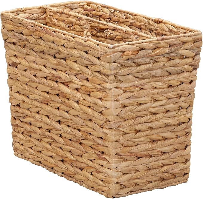 Household Essentials Side by Side Magazine Rack, Natural Hyacinth