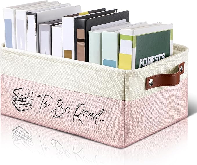Marsui Book Lover Gifts TBR Book Storage Basket to Be Read List Storage Bin Bookish Accessories Bookworm Gift for Club Members Student Teacher Reading Accessories