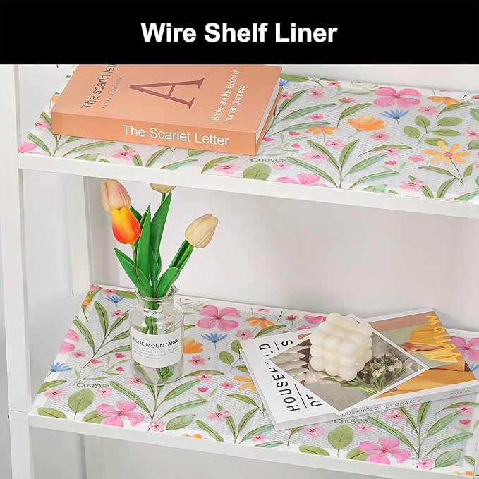 Cooyes Shelf Liner – Premium Non-Adhesive Cabinet & Drawer Liner for Kitchen – Waterproof Shelf Paper with Modern Pattern – Durable EVA Cabinet Mat – Easy to Cut （20" W x 240" L）