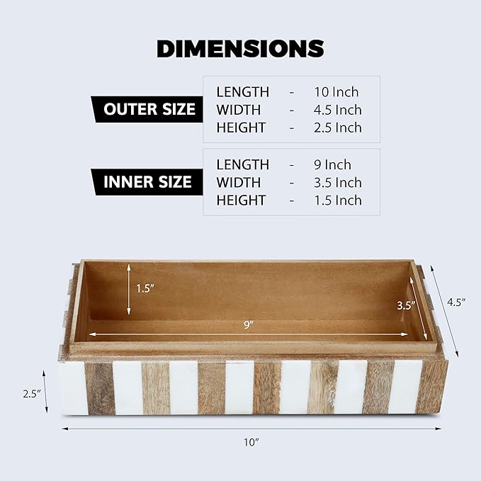 Handicrafts Home Decorative Storage Box 10x6 – Remote Organizer Box with Lid, Modern Decorative Keepsake Box, Boho Shelf Décor, Memory Box for Photos or Letters, Decorative Box for Table Décor