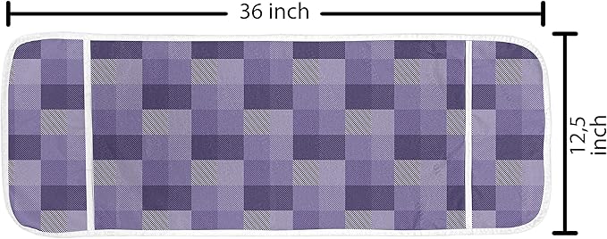 Ambesonne Abstract Microwave Oven Cover, Plaid Print Stripe Details a Monochrome Layout, Water Resistant Organizer with Pockets for Kitchen, 36" x 12", Purple Quartz
