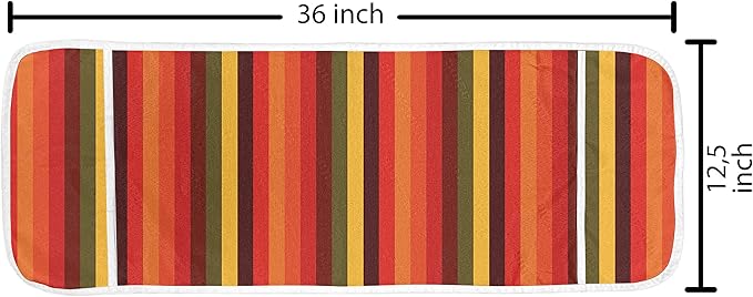 Ambesonne Abstract Microwave Oven Cover, Vertical Striped Color Bands Vibrant Tones Geometric Straight Lines Design, Water Resistant Organizer with Pockets for Kitchen, 36" x 12", Red Green