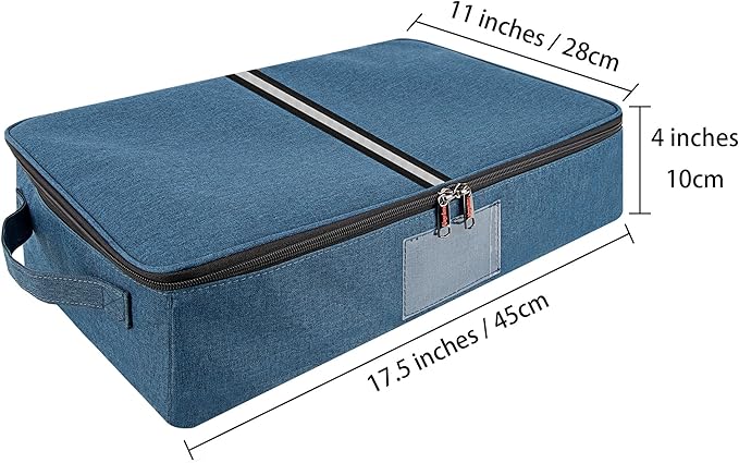 Flatware Storage Case-5 Compartment Silverware Storage Container Box with Removable Lid and Easy to Carry Handles,Cutlery Storage Holder with Zipper Lid for Organizing Cutlery