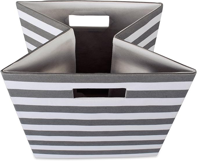 DII Polyester Cube Storage Collection Collapsible Hard Sided Bin, 13x13x13", Gray