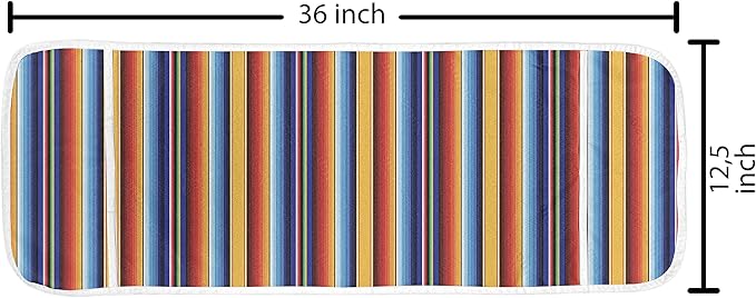 Ambesonne Colorful Microwave Oven Cover, Vertically Flowing Straight Stripes Festival Theme Simplistic Flows of Strips, Water Resistant Organizer with Pockets for Kitchen, 36" x 12", Burgundy Blue