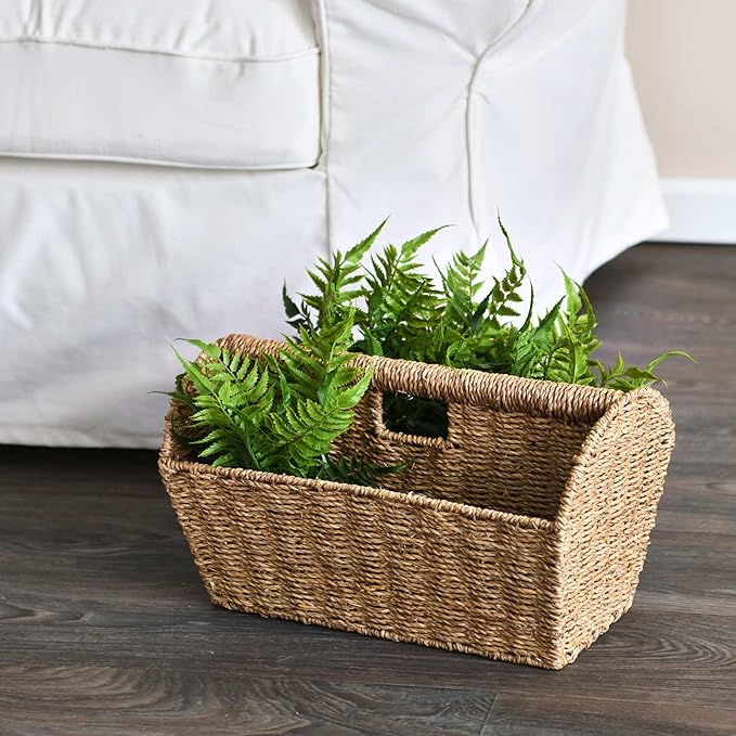 Household Essentials Rectangular Magazine Rack, Seagrass
