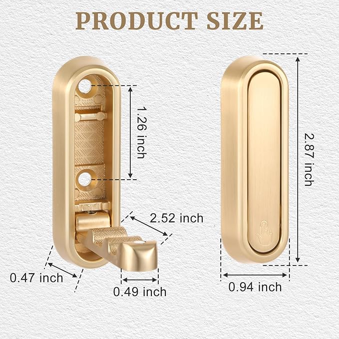 4PCS Invisible Folding Wall Hooks, Coat Rack Wall Mount, Foldable Clothes Hooks Can be Installed in Closets, Bedrooms, Bathrooms, Living Rooms, for Hanging Towels, Hats, Backpacks(Gold)