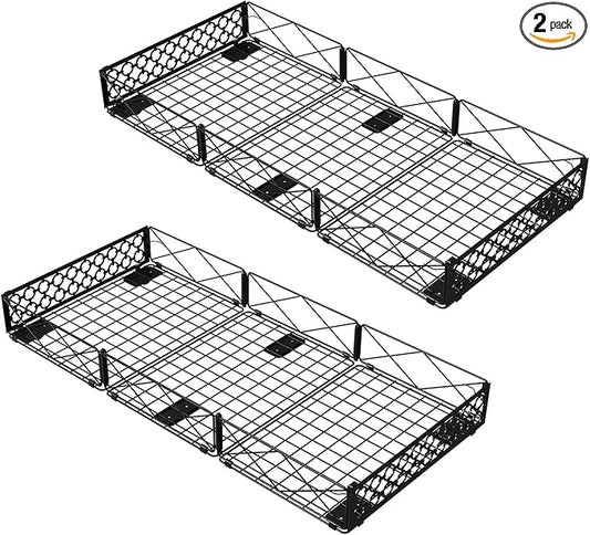 NADAMOO Large Under Bed Storage with Wheels, Low Profile Rolling Under Bed Storage Containersï¼Foldable Metal Under the Bed Organizer Bins for Bedroomï¼2 Packs