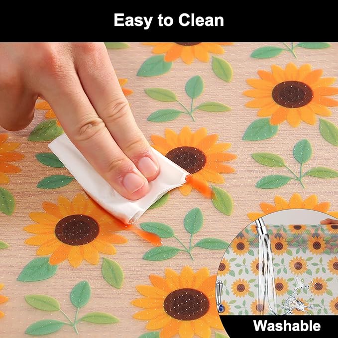 Cooyes Shelf Liner – Premium Non-Adhesive Cabinet & Drawer Liner for Kitchen – Waterproof Shelf Paper with Modern Pattern – Durable EVA Cabinet Mat – Easy to Cut （17.5" W x 78.7" L）
