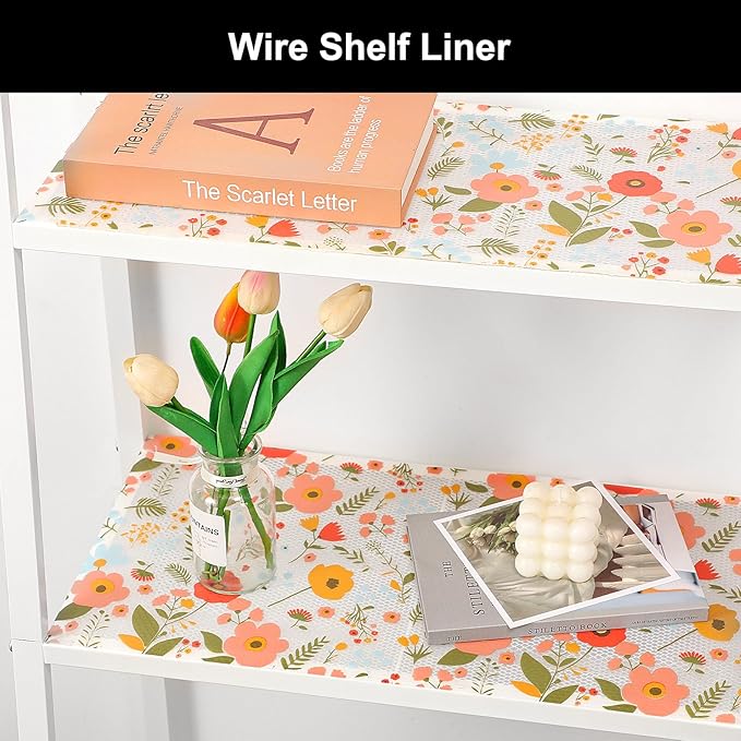 Cooyes Shelf Liner – Premium Non-Adhesive Cabinet & Drawer Liner for Kitchen – Waterproof Shelf Paper with Modern Pattern – Durable EVA Cabinet Mat – Easy to Cut （24" W x 360" L）