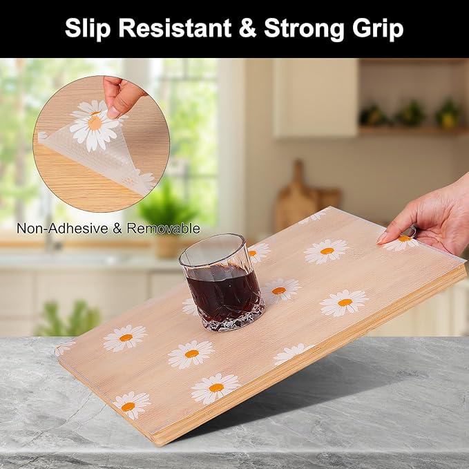 Cooyes Shelf Liner – Premium Non-Adhesive Cabinet & Drawer Liner for Kitchen – Waterproof Shelf Paper with Modern Pattern – Durable EVA Cabinet Mat – Easy to Cut (17.5" W x 78.7" L)