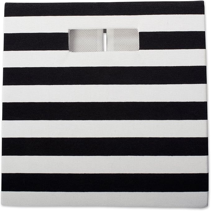 DII Polyester Cube Storage Collection Collapsible Hard Sided Bin, 13x13x13, Black (Pack of 6)