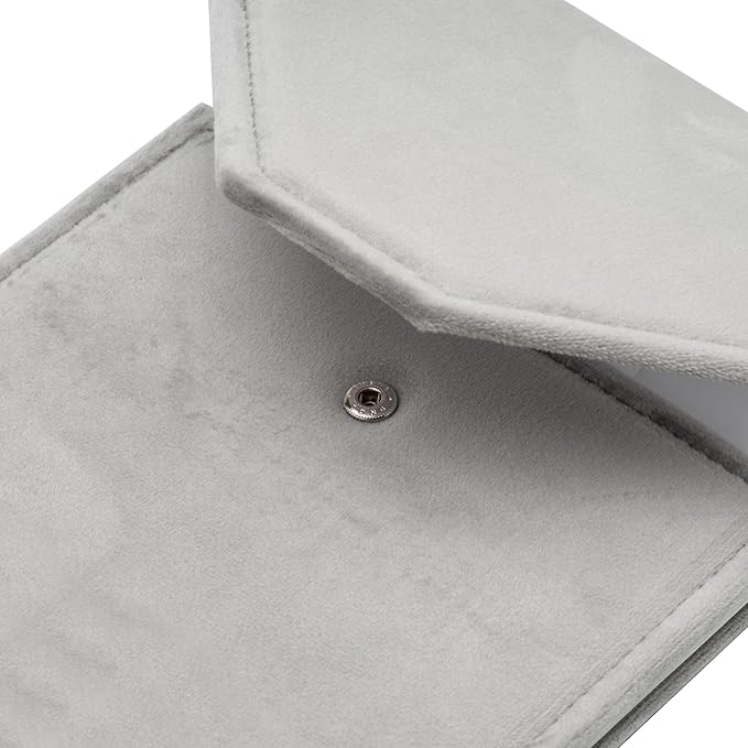 Velvet Necklace Jewelry Travel Folder Storage Display Case (Grey)