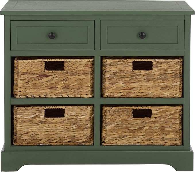 SAFAVIEH Home Collection â Herman Storage Unit, 2-Drawer 4-Basket Mixed-Material Organizer, Fully Assembled (AMH5702L)