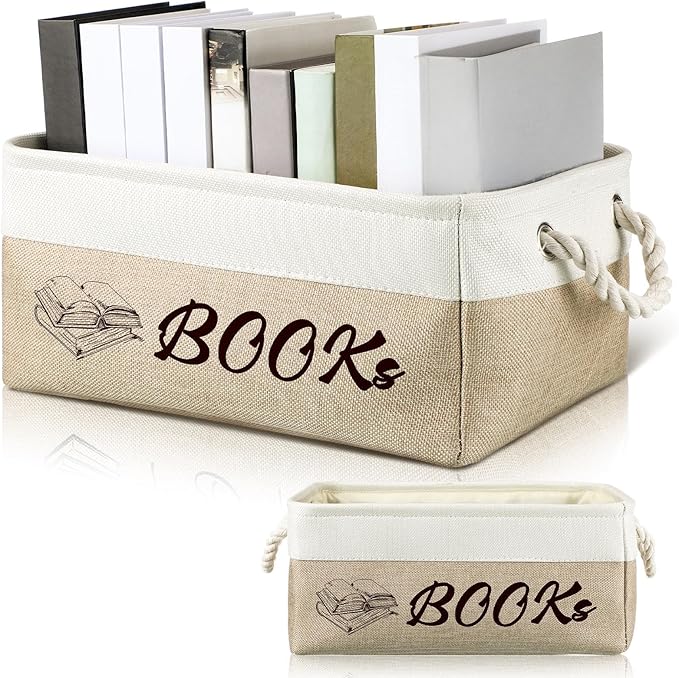 Marsui Book Lover Gifts Books themed Storage Basket Storage Bin Bookish Accessories Bookworm Gift for Club Members Student Teacher Reading Accessories
