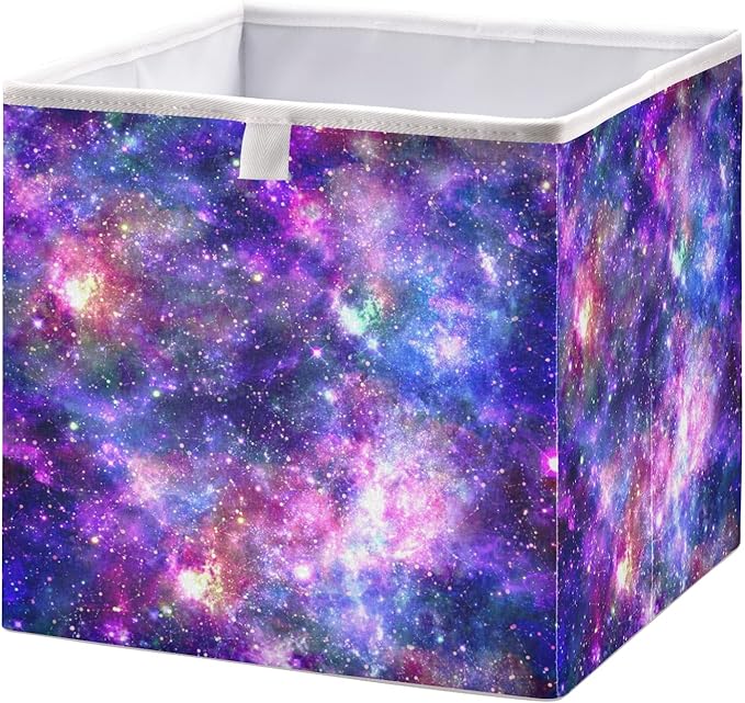 Blueangle Galaxy Cube Storage Bin, 11 x 11 x 11 in, Large Collapsible Organizer Storage Basket for Home Décor