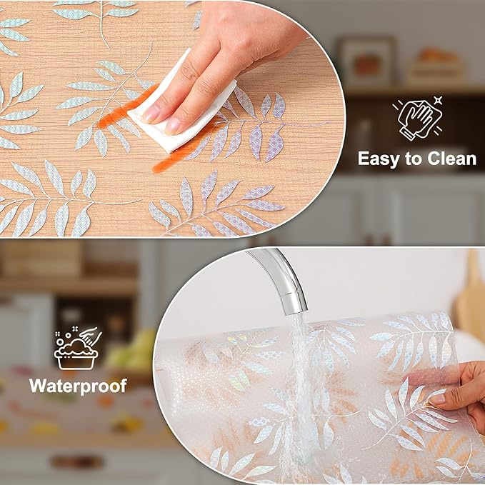 Cooyes Shelf Liner – Premium Non-Adhesive Cabinet & Drawer Liner for Kitchen – Waterproof Shelf Paper with Modern Pattern – Durable EVA Cabinet Mat – Easy to Cut （17.5" W x 197" L）