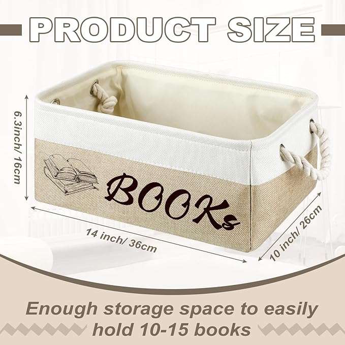 Marsui Book Lover Gifts Books themed Storage Basket Storage Bin Bookish Accessories Bookworm Gift for Club Members Student Teacher Reading Accessories