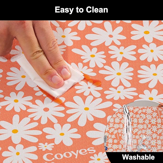 Cooyes Shelf Liner – Premium Non-Adhesive Cabinet & Drawer Liner for Kitchen – Waterproof Shelf Paper with Modern Pattern – Durable EVA Cabinet Mat – Easy to Cut （12" W x 120" L）