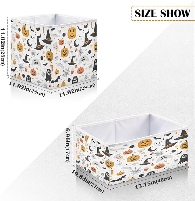 Bolaz Pumpkin Hat Closet Organizers Storage Cubes Storage Bins Shelf Baskets Containers for Home Room Office,Square