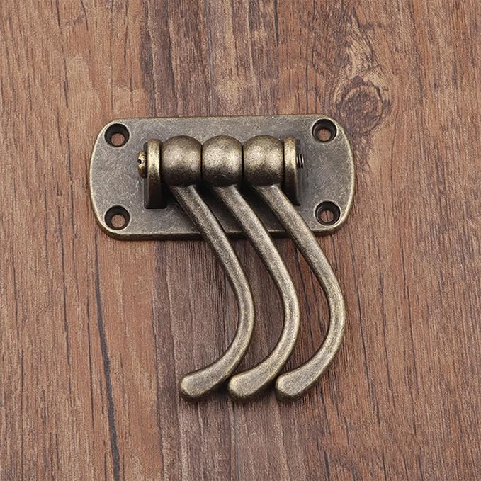 4PCS Rustic Swivle Hook, Zinc Alloy Swivel Coat Hook Wall Mounted Coat Hook Decorative Cast Iron Heavy Duty Double Hooks Vintage Robe Rv Bathroom Kitchen Garage Hooks (Triple Hook)