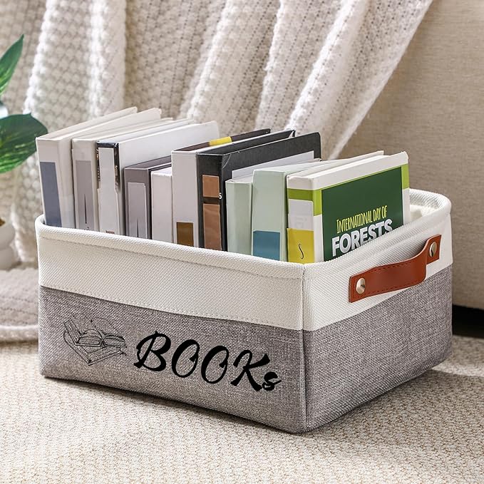Marsui Book Lover Gifts Books themed Storage Basket Storage Bin Bookish Accessories Bookworm Gift for Club Members Student Teacher Reading Accessories